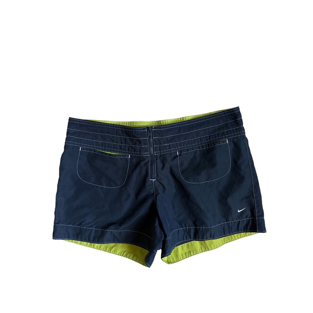 Nike Y2K Athletic / Swim Low-Rise Shorts with Front Zipper (Blue) - Medium